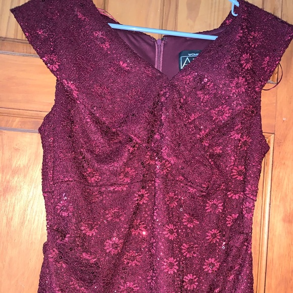 Burgundy dress worn once - Picture 2 of 5